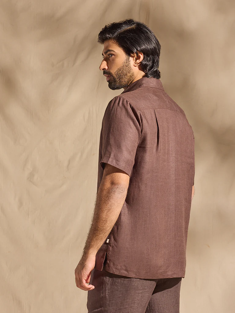 Linen Shirt - Brown - Image 5