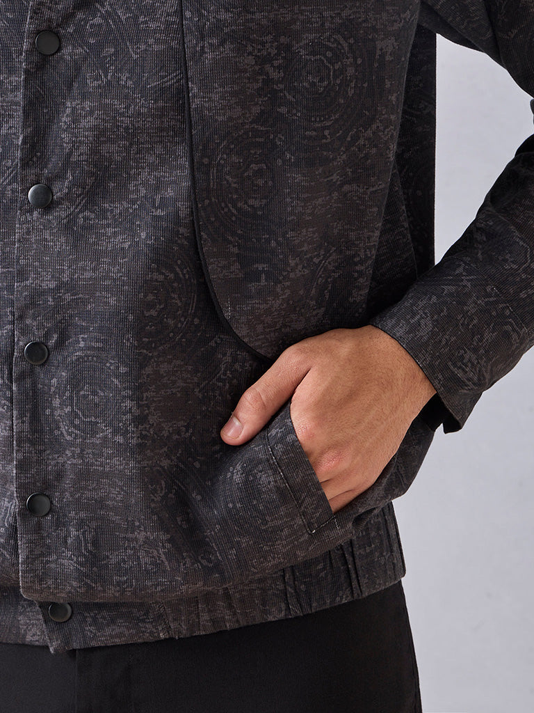 Printed Black Jacket - Image 4