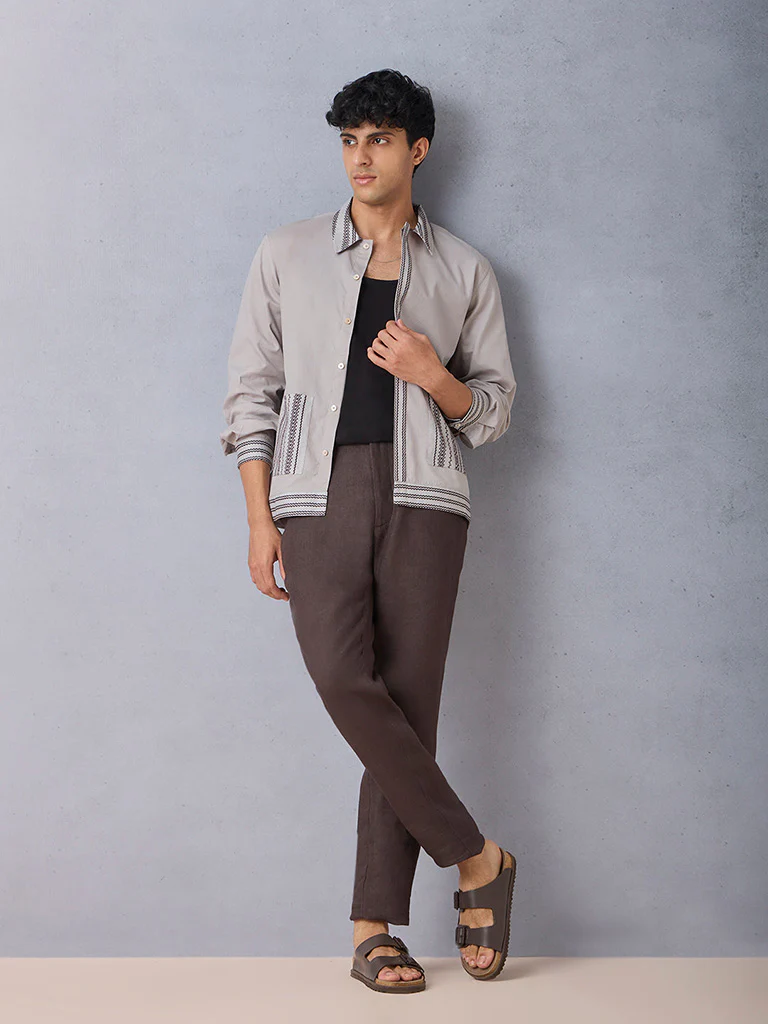 Printed Grey Shirt