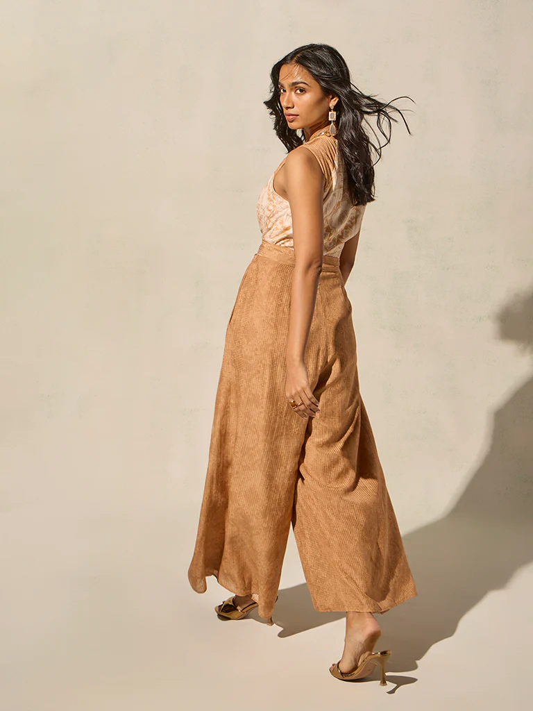 Printed Jumpsuit - Peach - Image 3