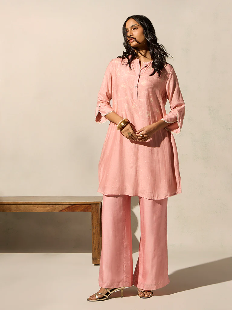 Printed Kurta - Pink - Image 2
