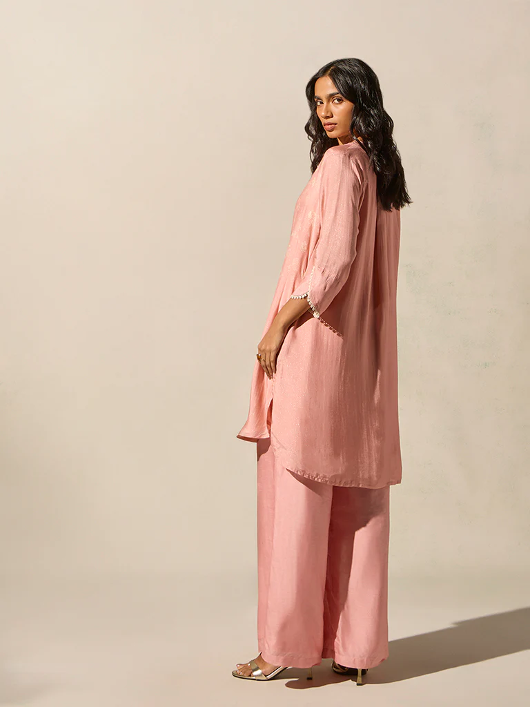 Printed Kurta - Pink - Image 4