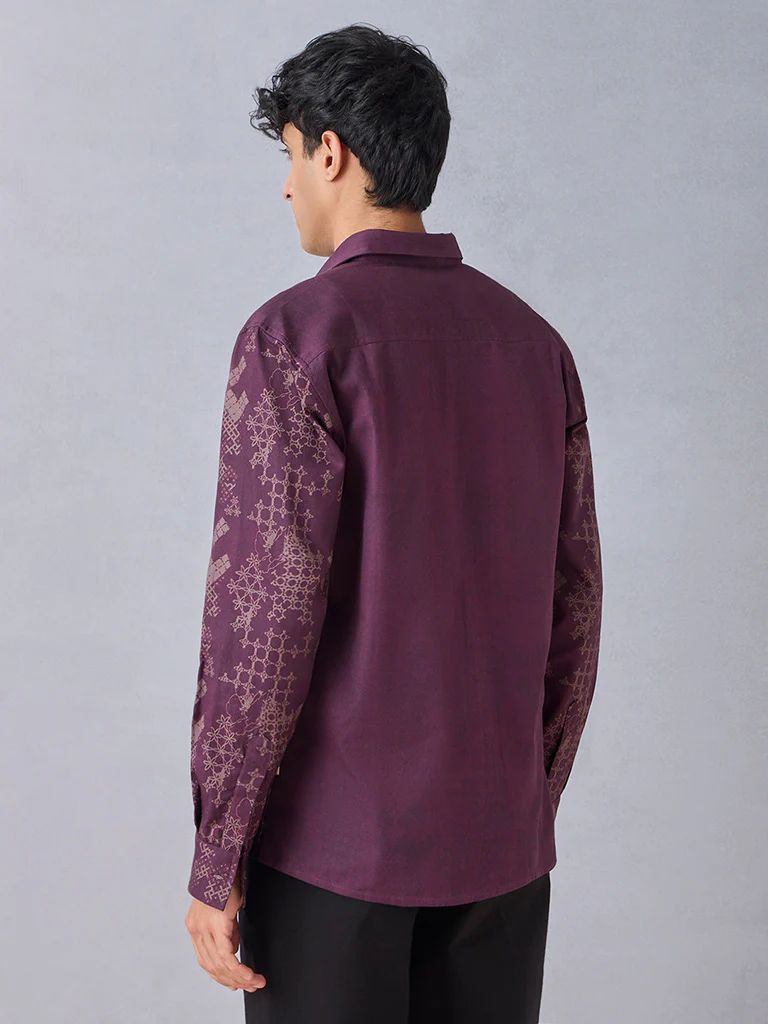 Printed Purple Shirt - Image 5