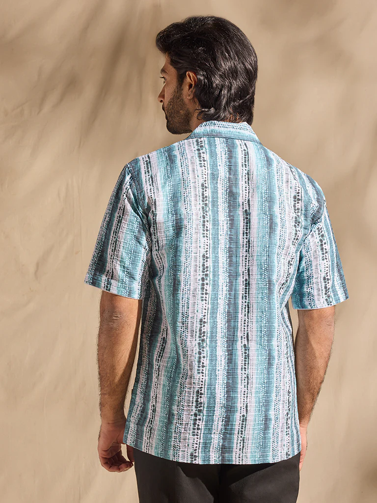 Printed Shirt - Blue - Image 4