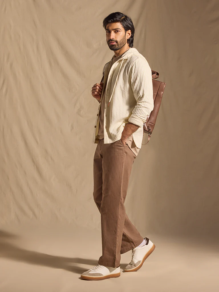 Ribbed Textured Jacket - Beige