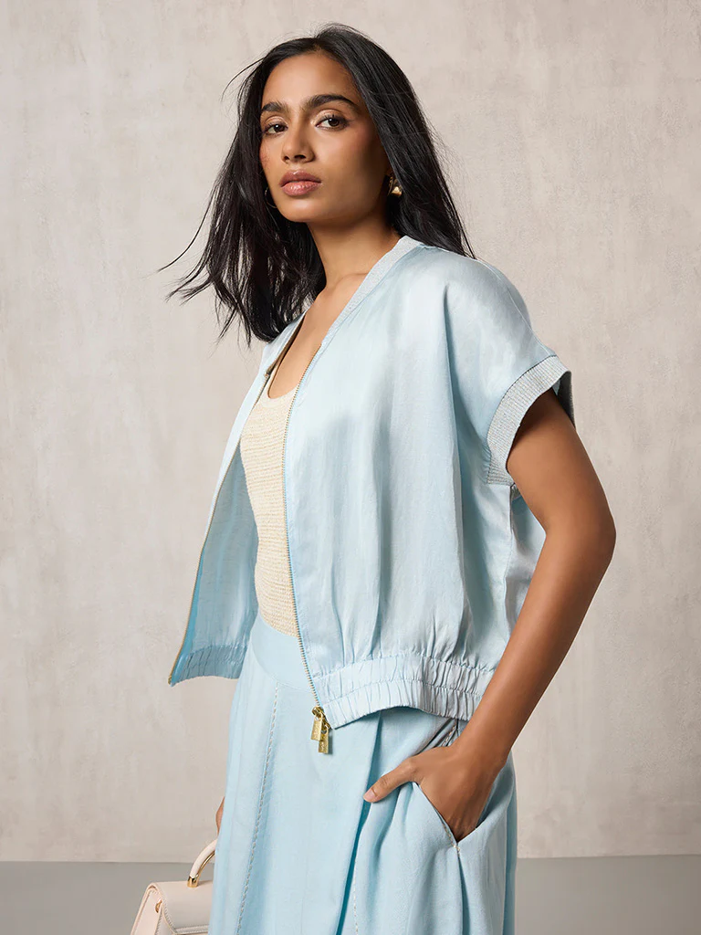 Solid Light Blue Jacket - Image 2
