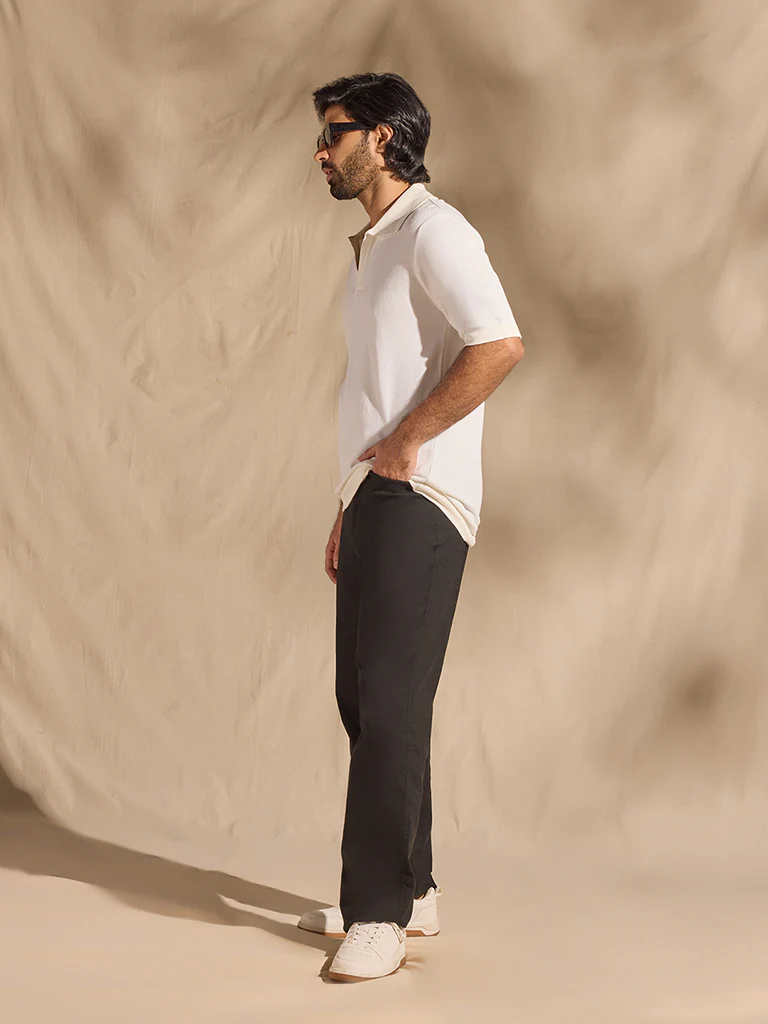Solid Polo T-Shirt - White - Image 2