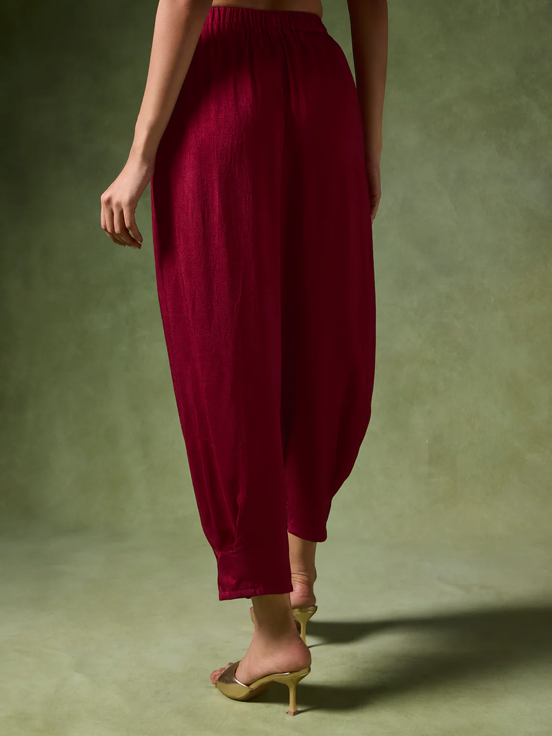 Solid Salwar Pants – Red - Image 4