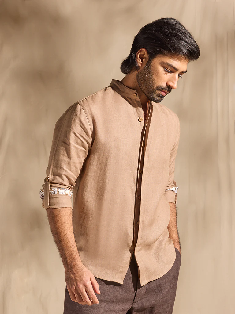 Solid Shirt - Light Brown - Image 2