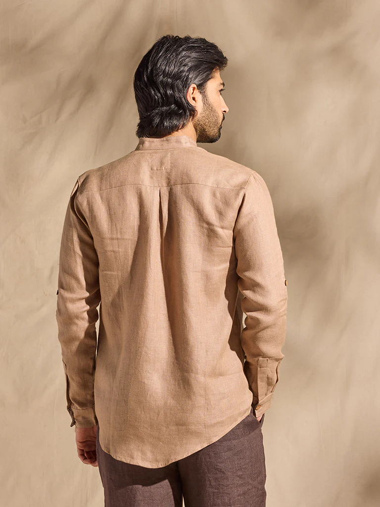 Solid Shirt - Light Brown - Image 4