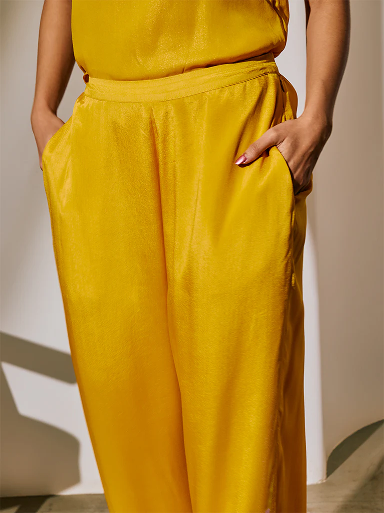 Straight-Leg Pants - Yellow - Image 2