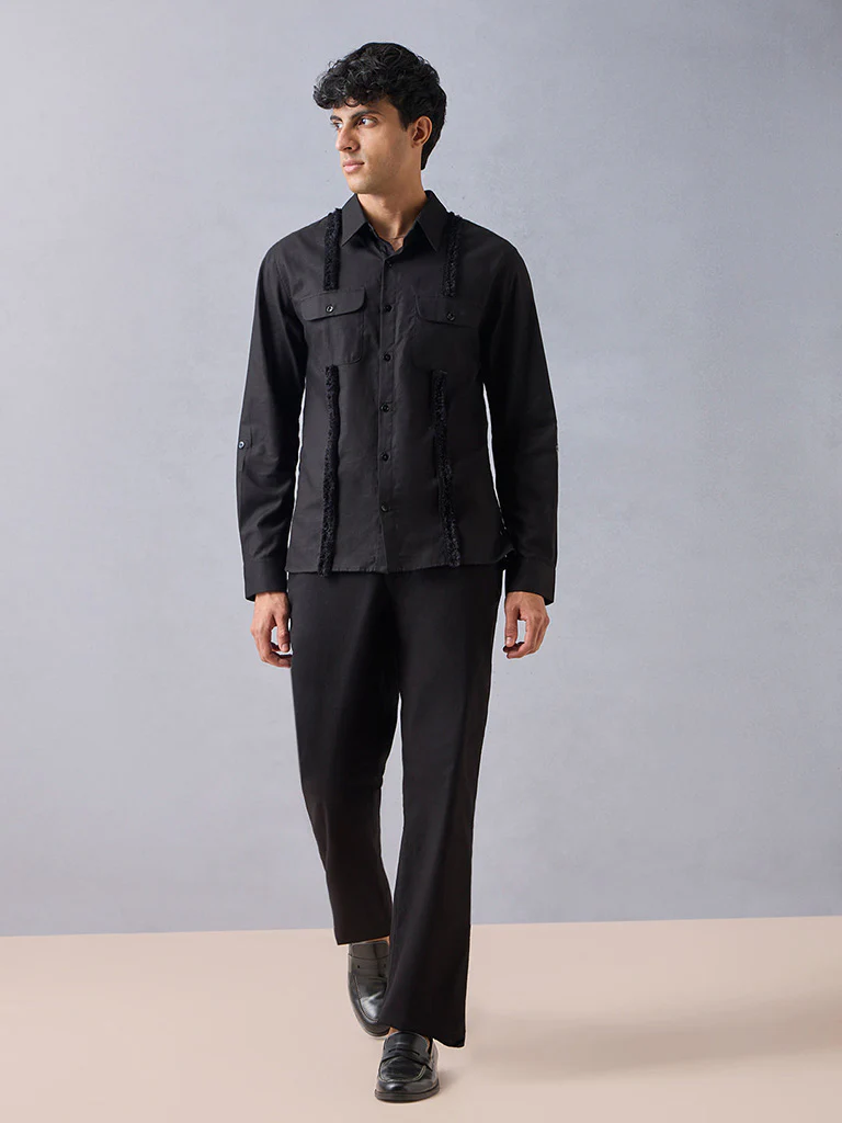 Textured Black Shirt - Image 2