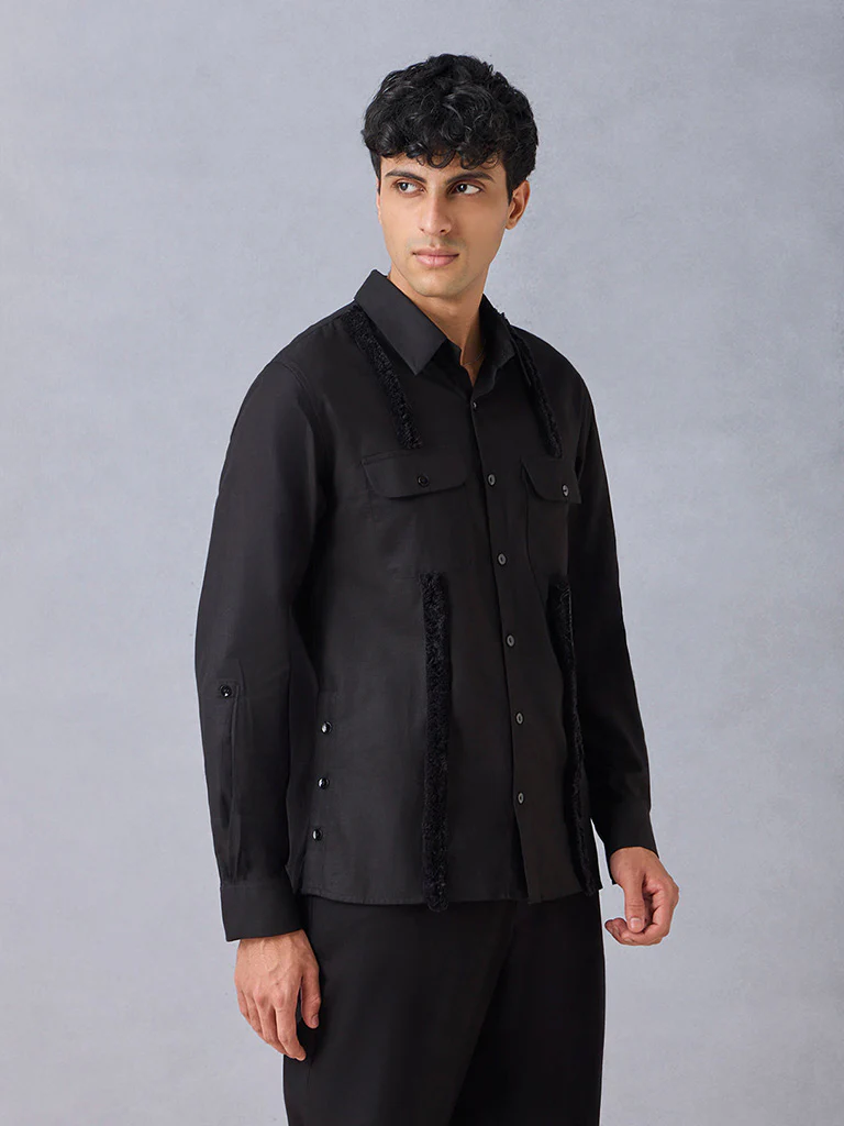 Textured Black Shirt - Image 3