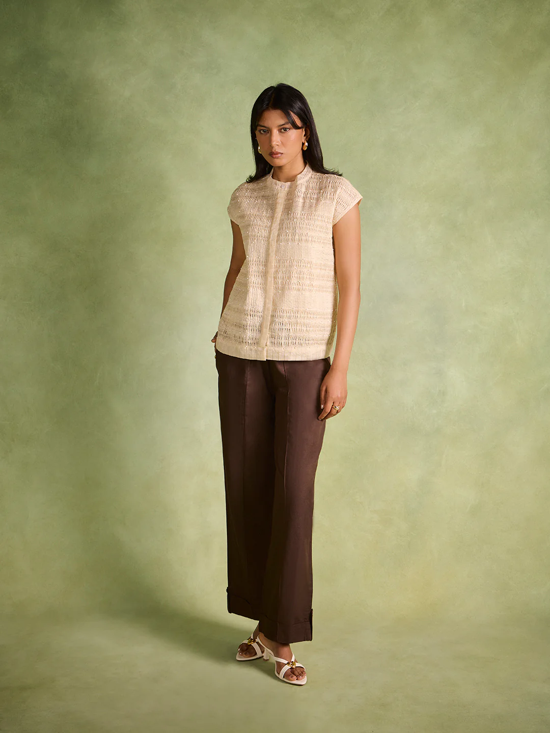 Textured Embellished Top β Beige - Image 2