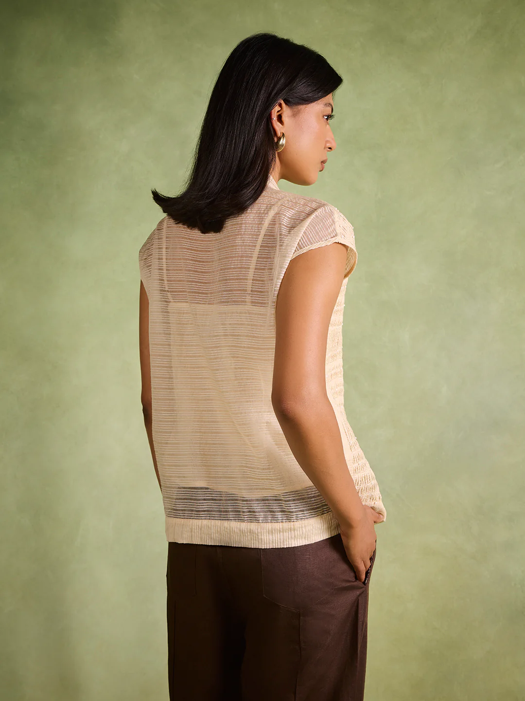 Textured Embellished Top β Beige - Image 4