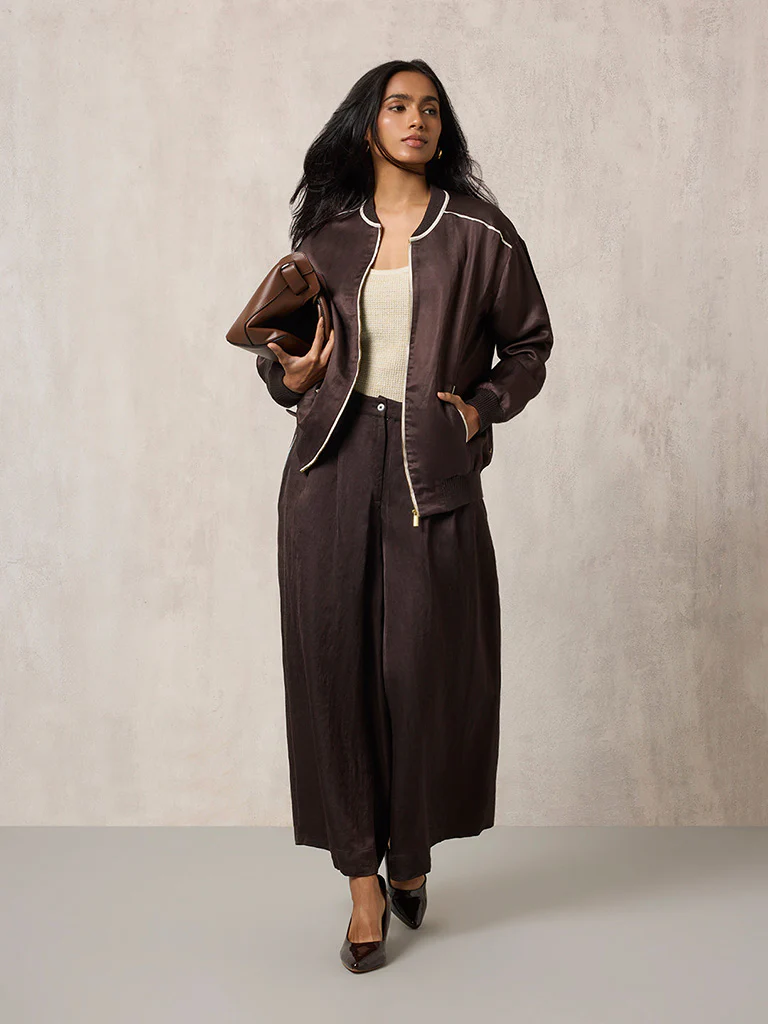 Wide-Leg Brown Pants - Image 2