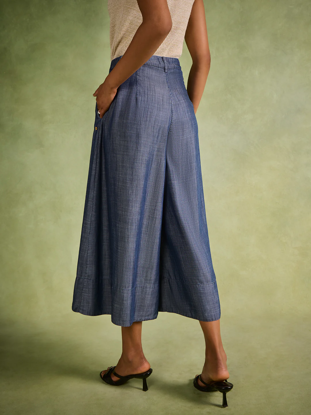 Wide-Leg Denim Pants β Blue - Image 4