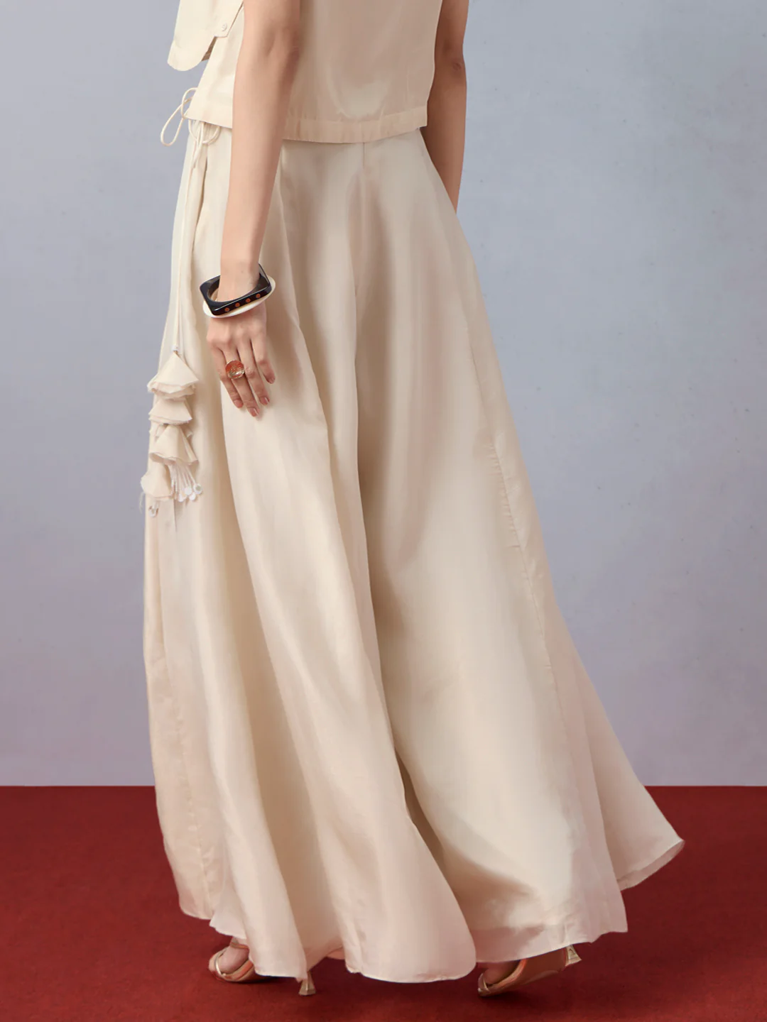 Wide-Leg Palazzos - Beige - Image 4