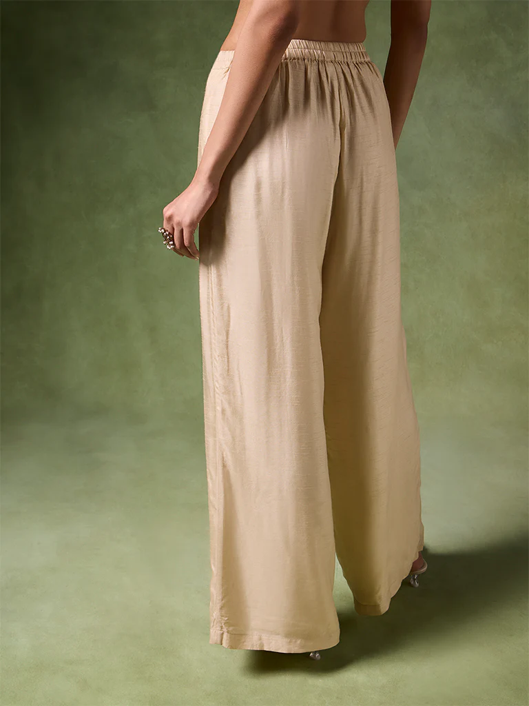 Wide-Leg Palazzos – Ivory - Image 4