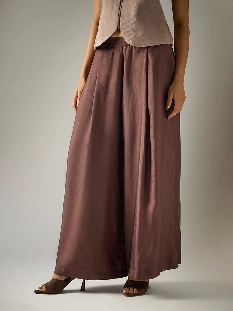 Wide-Leg Pants β Brown