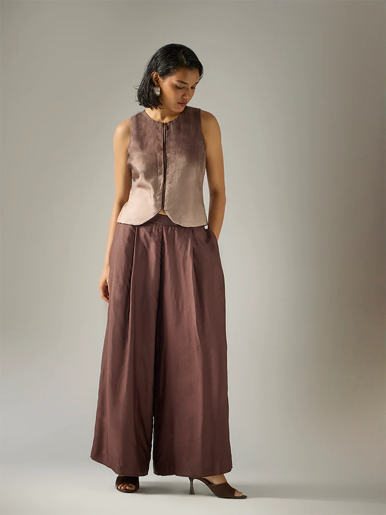 Wide-Leg Pants β Brown - Image 2