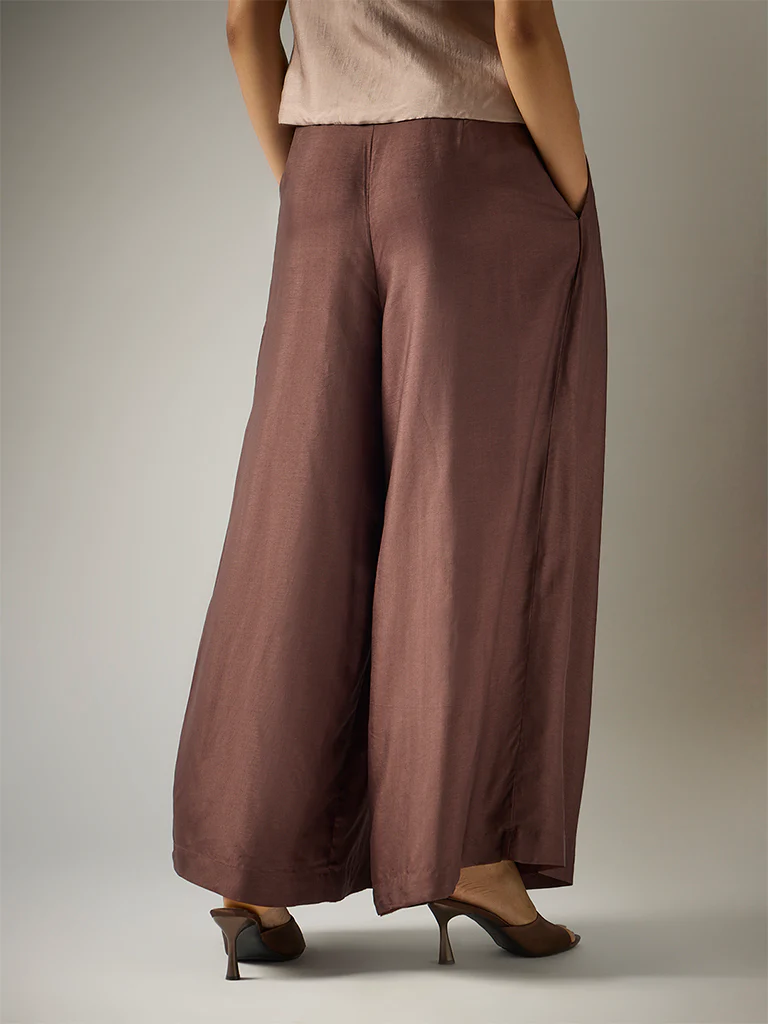 Wide-Leg Pants β Brown - Image 4