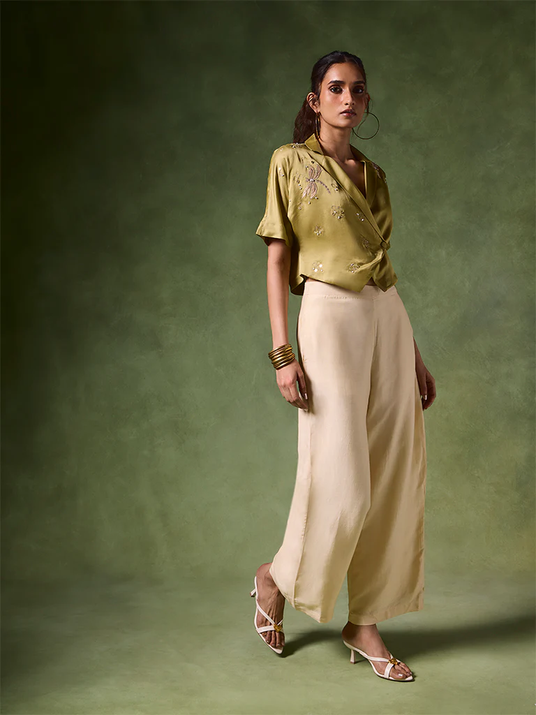 Wide-Leg Pants – Ivory - Image 2