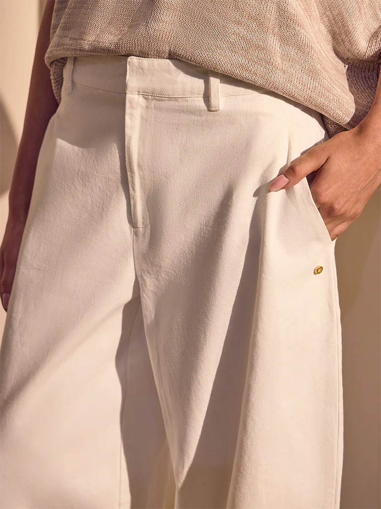 Wide-Leg Pants – Off White - Image 3