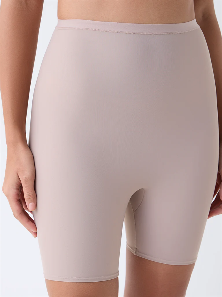 Wunderlove Beige Comfort Light Control Shaping Long Pants - Image 3