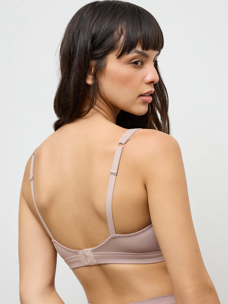 Wunderlove Beige Cotton-Blend Bralette - Image 4