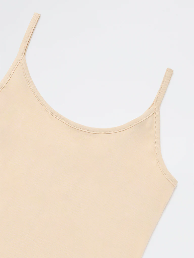 Wunderlove Beige Cotton-Blend Camisoles - Pack of 2 - Image 7