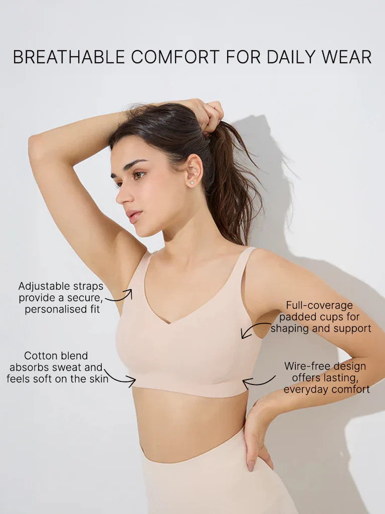 Wunderlove Beige Invisible Padded Bra - Image 4