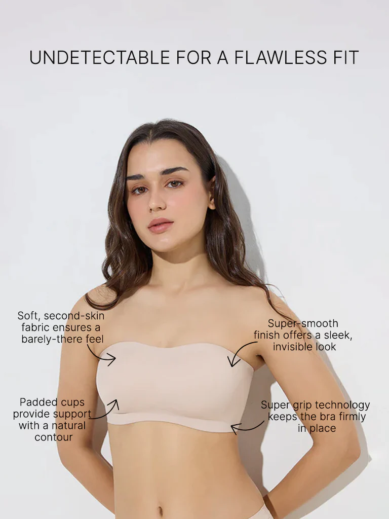 Wunderlove Beige Invisible Supergrip Padded Bra - Image 4