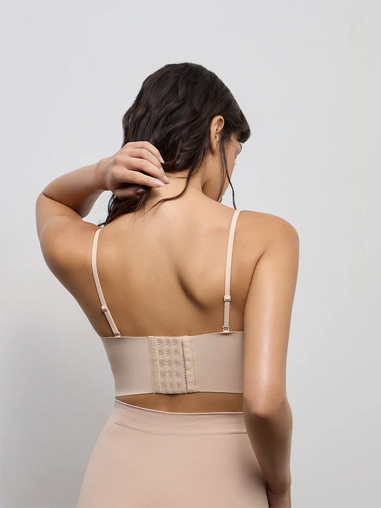 Wunderlove Beige Padded Bandeau Shapewear Bra - Image 4