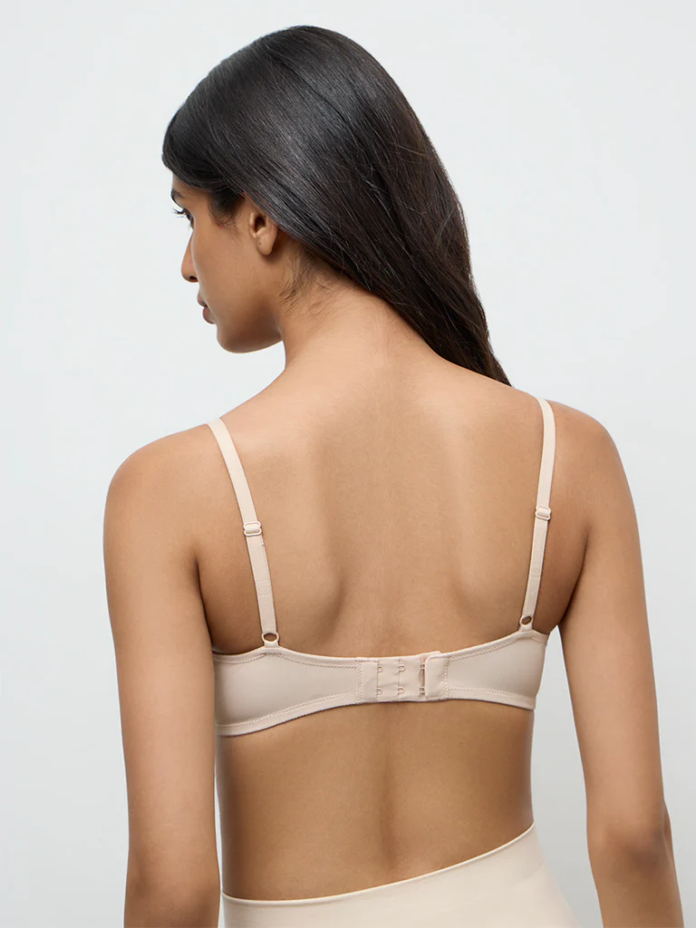 Wunderlove Beige Solid Padded Bra - Image 4