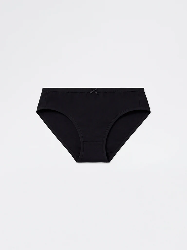 Wunderlove Black Cotton-Blend Hi-Leg Briefs - Pack of 3 - Image 3