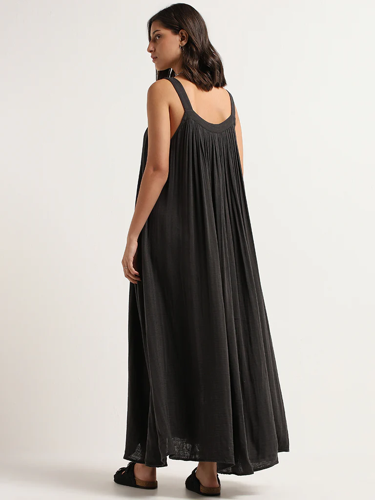 Wunderlove Black Cotton Maxi Dress - Image 7