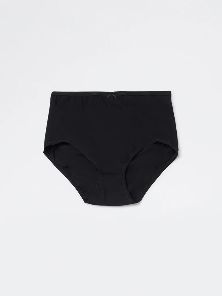 Wunderlove Black High-Rise Cotton-Blend Full Briefs - Pack of 3 - Image 2
