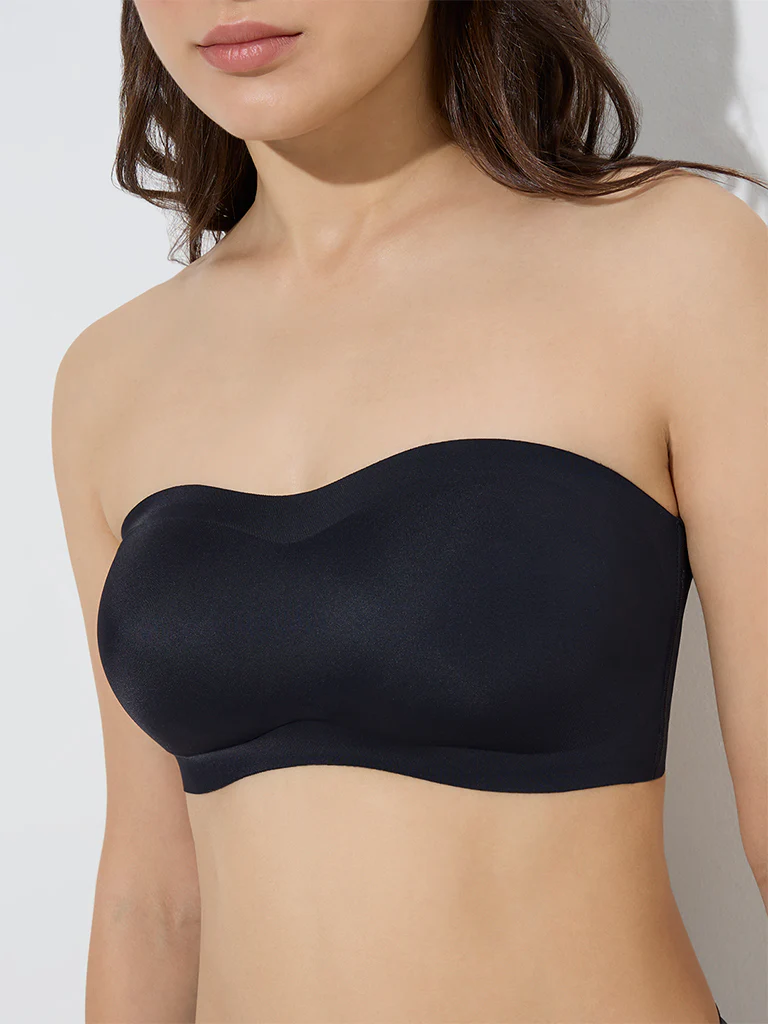Wunderlove Black Invisible Supergrip Padded Bra - Image 3