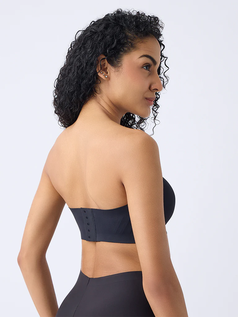 Wunderlove Black Invisible Supergrip Padded Bra - Image 4