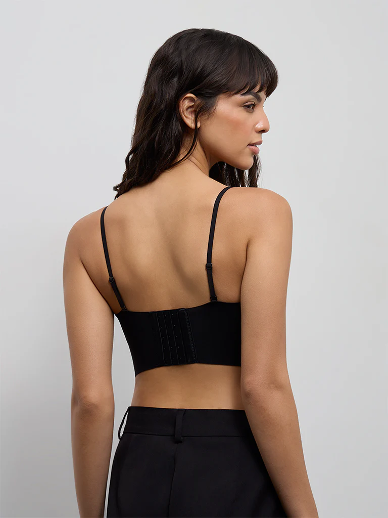 Wunderlove Black Padded Bandeau Shapewear Bra - Image 4