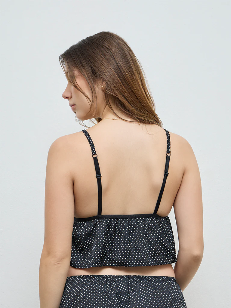 Wunderlove Black Polka-Dot Top - Image 4