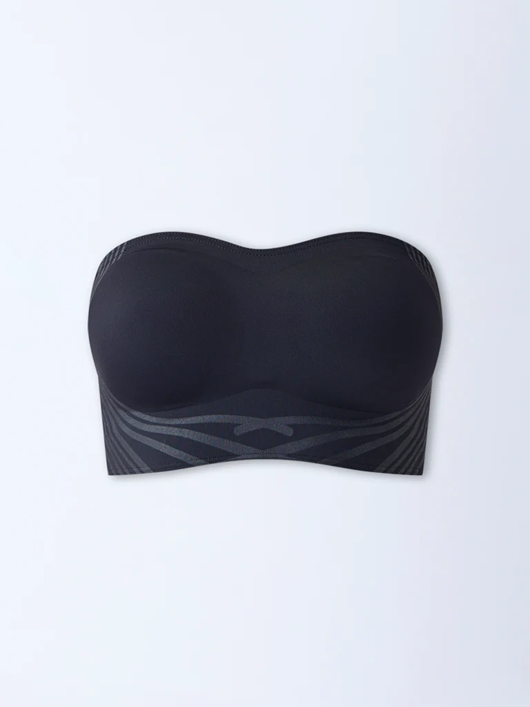Wunderlove Black Shadow Sculpt Padded Bandeau Bra - Image 6
