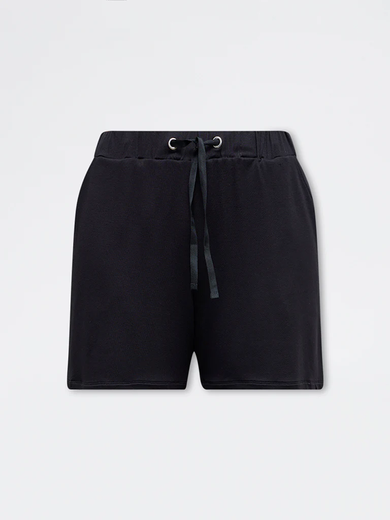 Wunderlove Black Solid High-Rise Cotton-Blend Shorts - Image 5