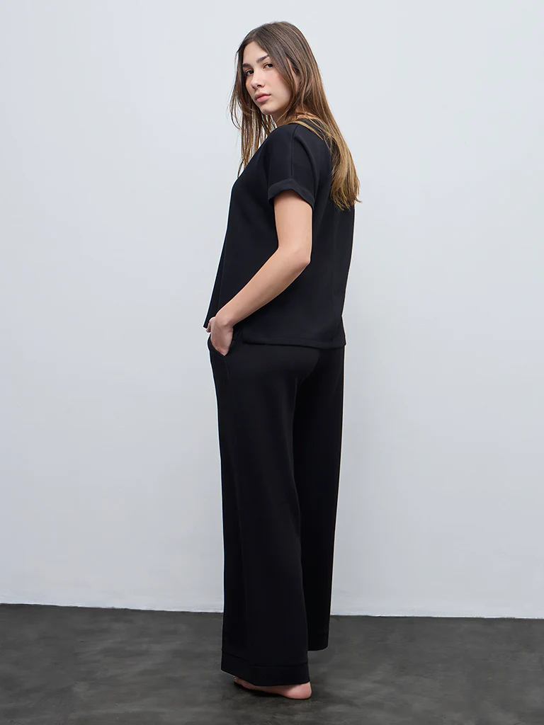 Wunderlove Black Solid High-Rise Pants - Image 4