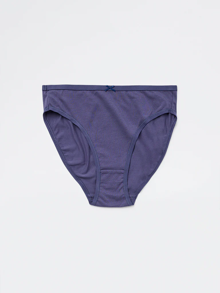 Wunderlove Blue Cotton-Blend Hi-Leg Briefs - Pack of 3 - Image 8