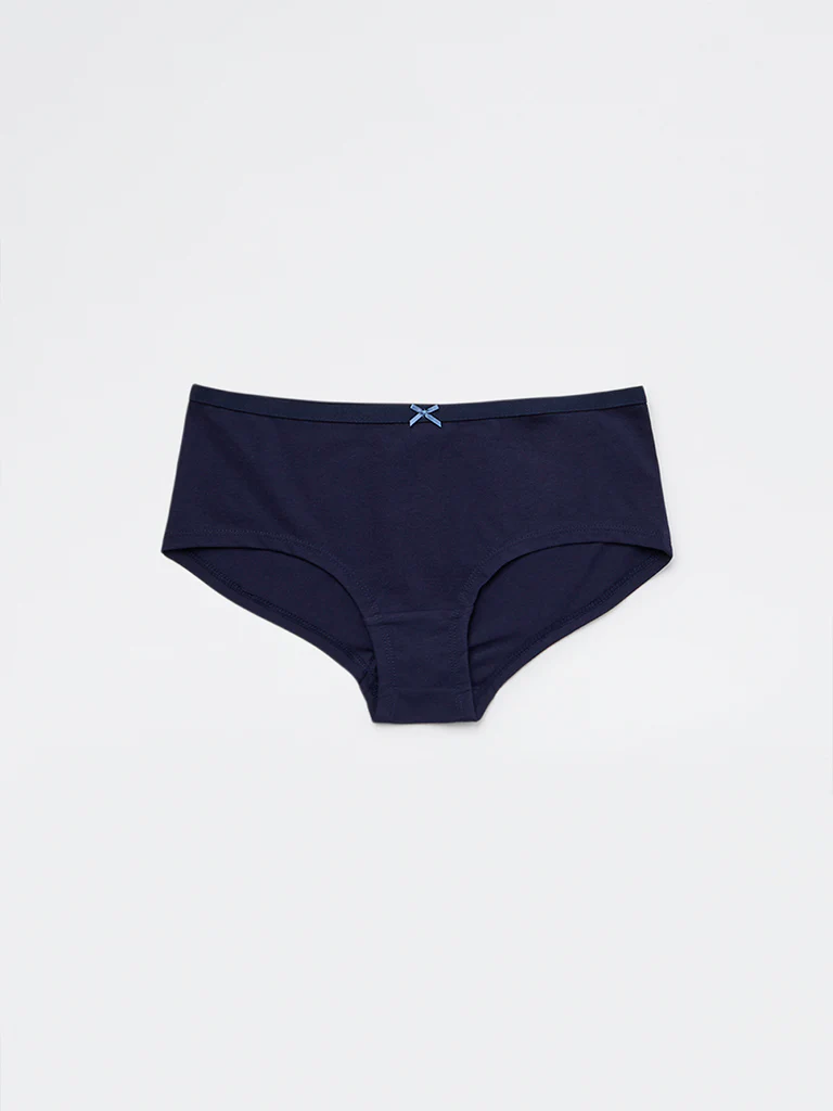 Wunderlove Blue Cotton-Blend Low-Rise Briefs - Pack of 3 - Image 8
