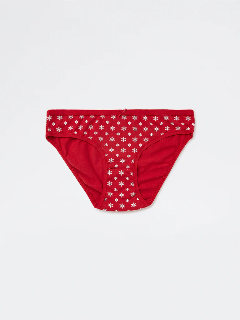 Wunderlove Blue Printed Cotton-Blend Bikini Briefs - Pack of 3 - Image 6