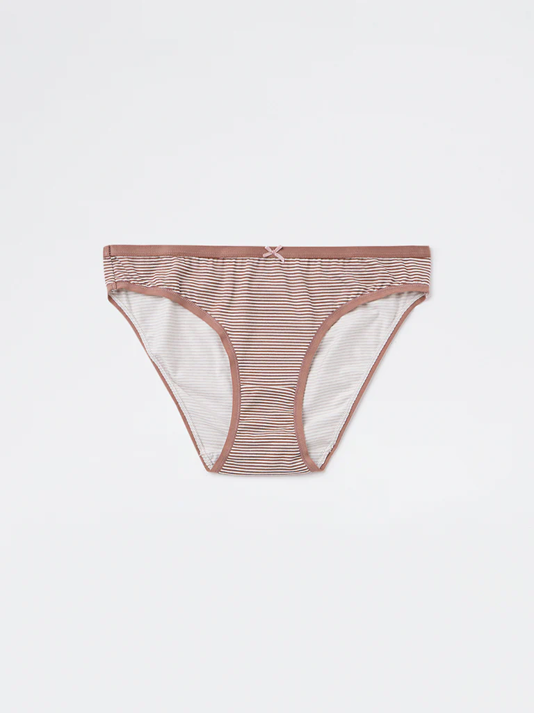 Wunderlove Brown Bikini Cotton-Blend Briefs - Pack of 3 - Image 6