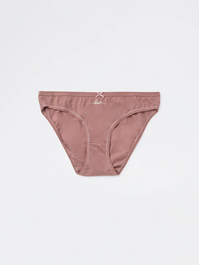 Wunderlove Brown Bikini Cotton-Blend Briefs - Pack of 3 - Image 7
